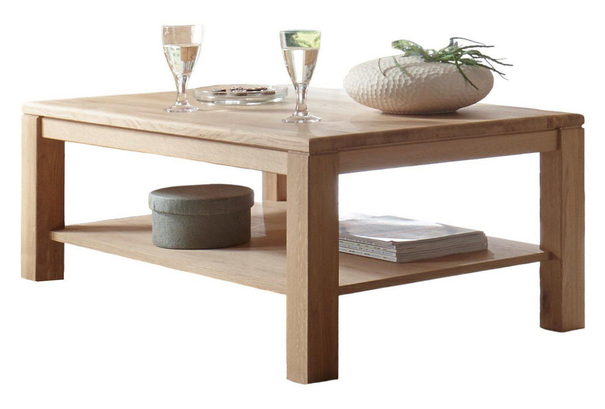 COUCHTISCH Teilmassiv Ianisha 110x45x70 Wohnzimmertisch Wildeiche Bianco geölt - Braun, Holz (110/70/45cm) - 58aufmkessel