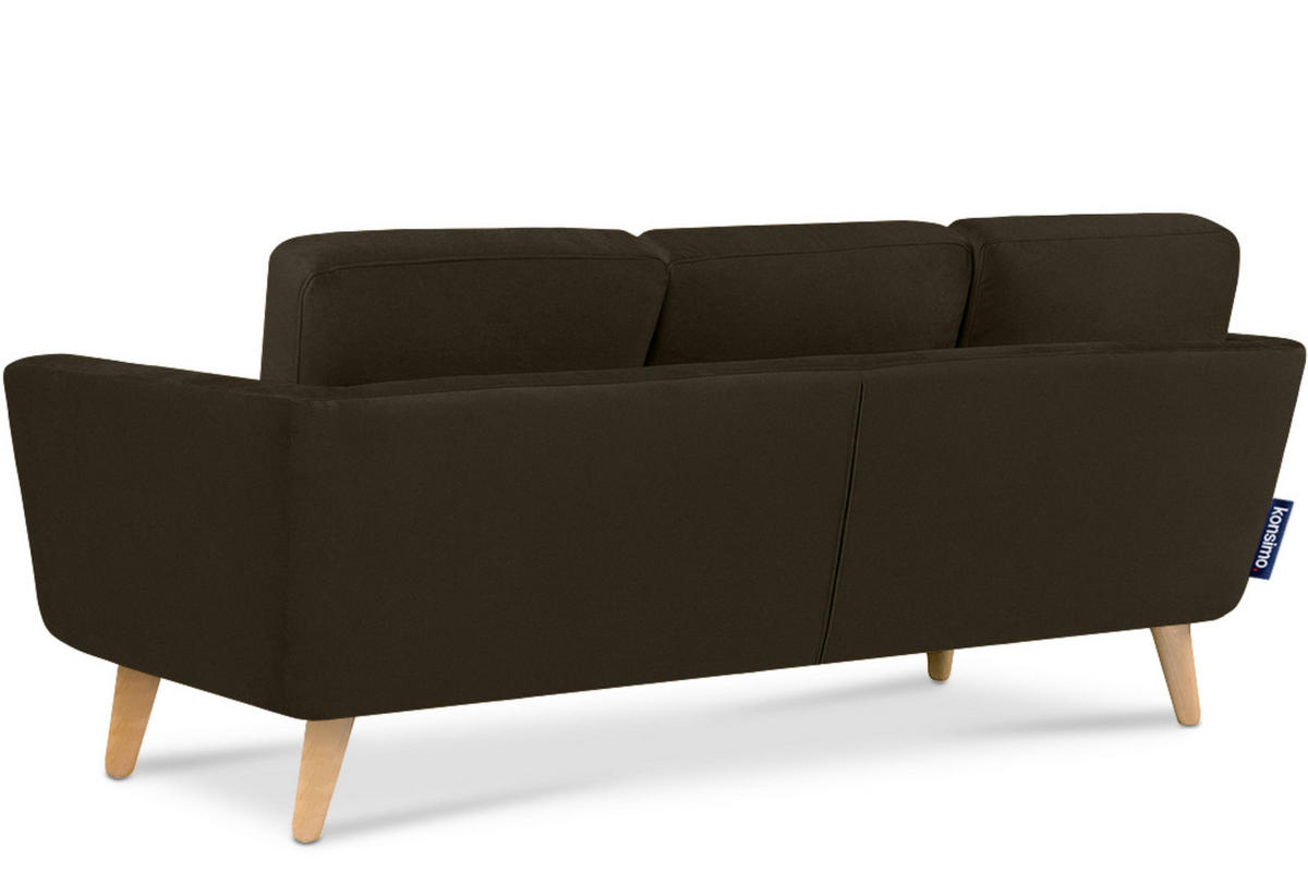 3-SITZER-ECKSOFA-LINKS TAGIO mit Ottomane , braun - Braun, Buchenholz/Textil (190/151cm) - KONSIMO®