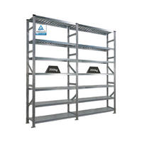 FACHBODENREGAL Proximo Stecksystem 250x240x50cm 7 Ebenen Beidseitig nutzbar Verzinkt - Silberfarben, Metall (240/250/50cm) - PROREGAL