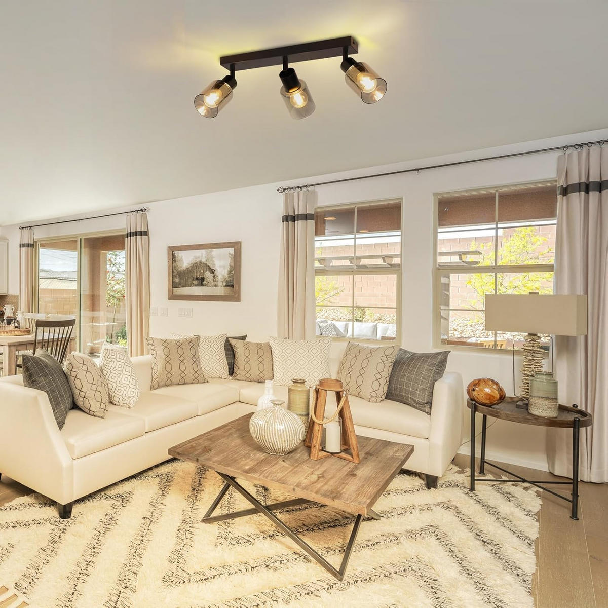 DECKENSTRAHLER Funkelbert 19/15/41 cm - Schwarz, Metall (41/19/15cm) - ZMH