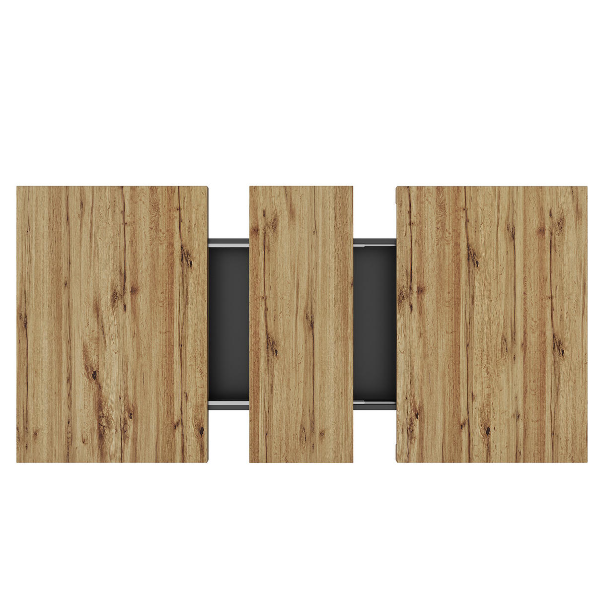JEDÁLENSKÝ stôl 110-140/80/75 cm, MDF, čierna/prírodná, výsuvný - čierna, kompozitné drevo (140/80/75cm) - BEAOK