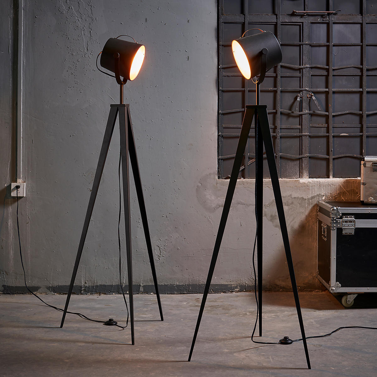 STEHLEUCHTE Schwarz - Schwarz, Metall (158/59.9/158cm) - Teamson Home