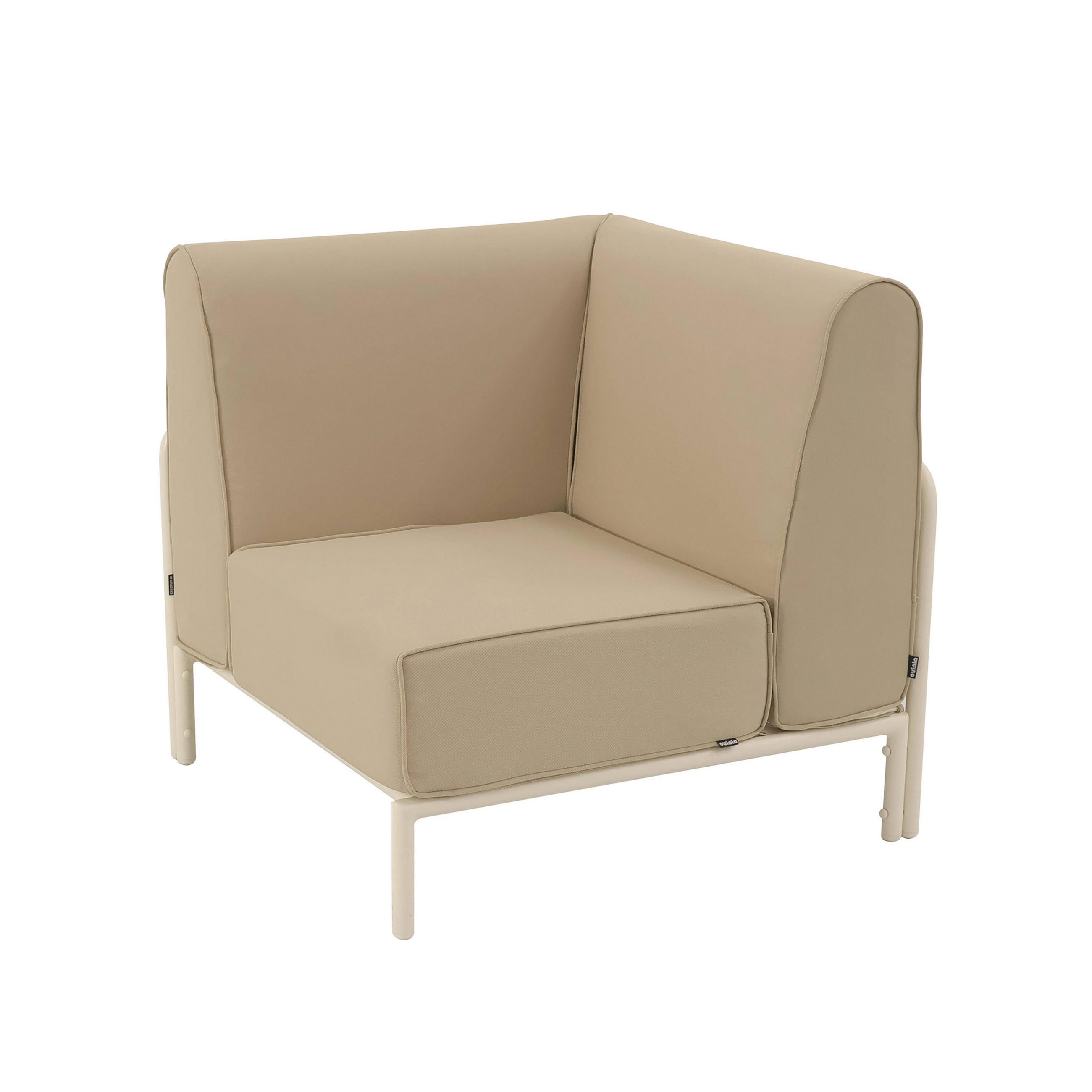ECKSESSEL, Beige - Beige, Textil (80/78/80cm) - Oviala