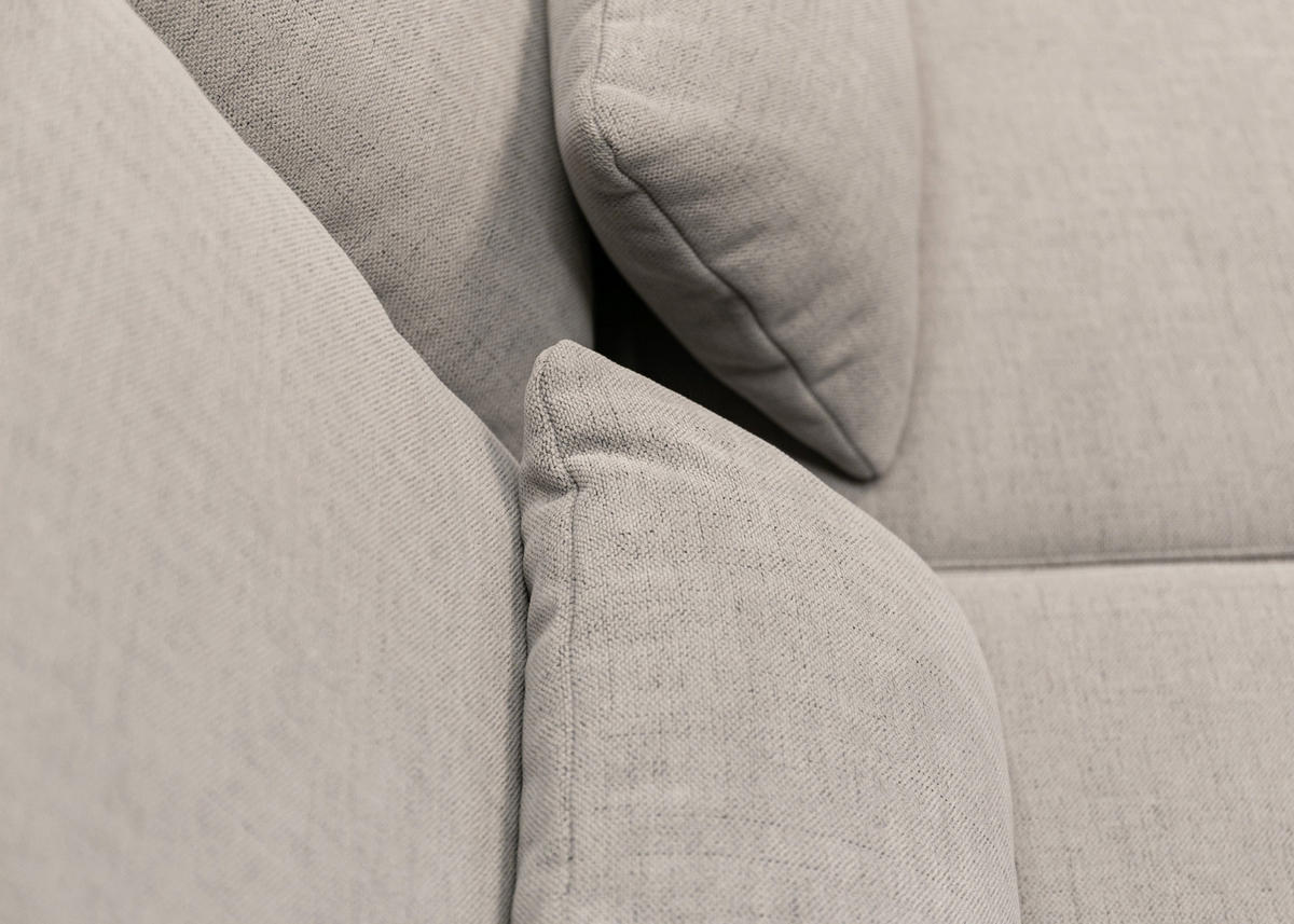 ECKSOFA Carnos Chenille-Bezug in Grau - Grau, Textil (264/162cm) - Selsey