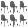 STUHL VERNAZZA 6-er Set, Grau Samtstoff - Anthrazit, Textil/Metall (45/88/51cm) - Komodee
