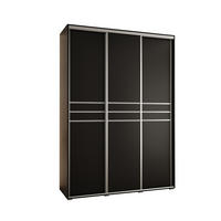 SCHWEBETÜRENSCHRANK 235,2/170/60 3-türig - Silberfarben/Schwarz, Holz/Metall (170/235/60cm) - Abiks Möbel