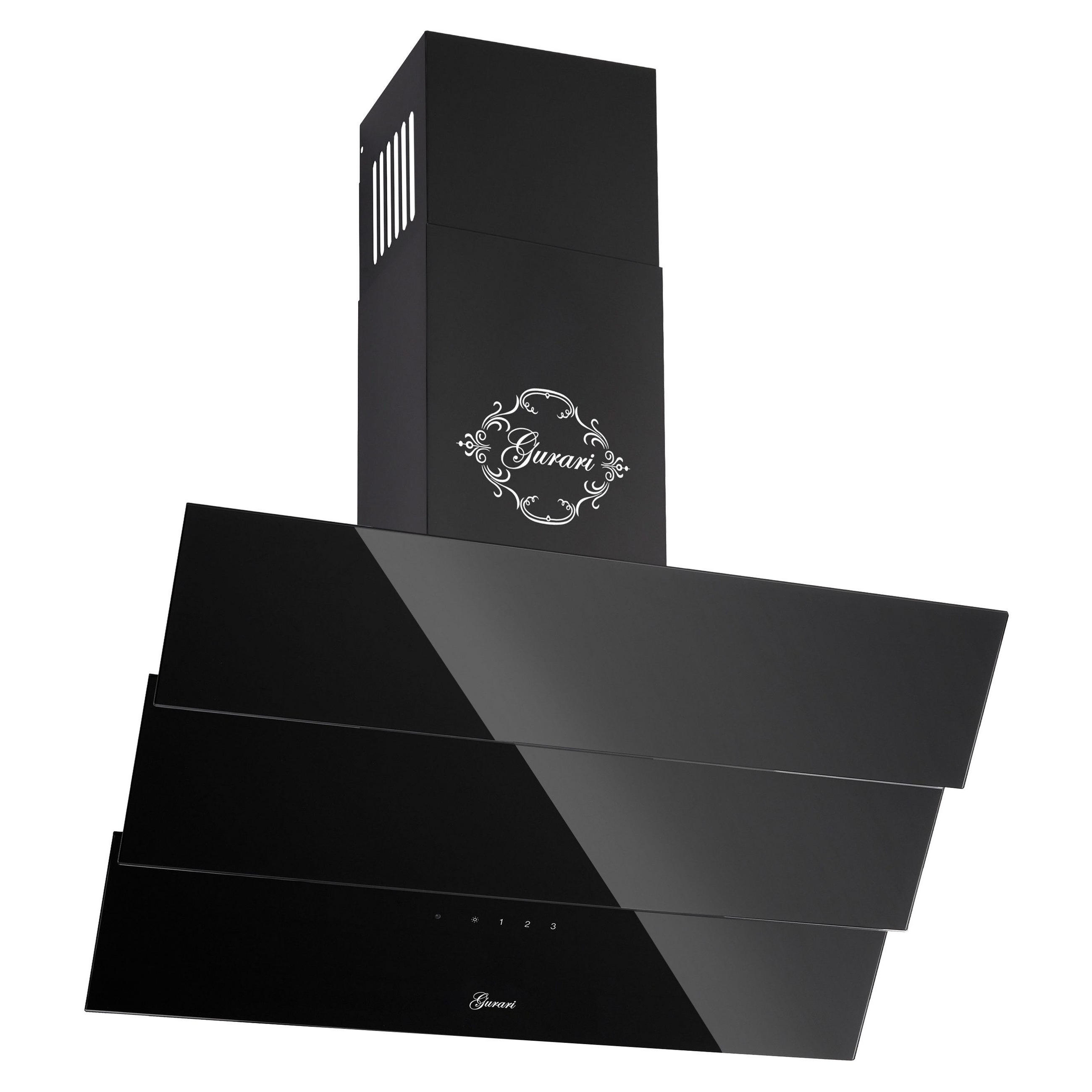 DUNSTABZUGSHAUBE GCH D 267 BL 6 PRIME + Umluftset, 60 cm Schwarz Glas - Schwarz, Glas/Metall (60/97.5/41cm) - Gurari