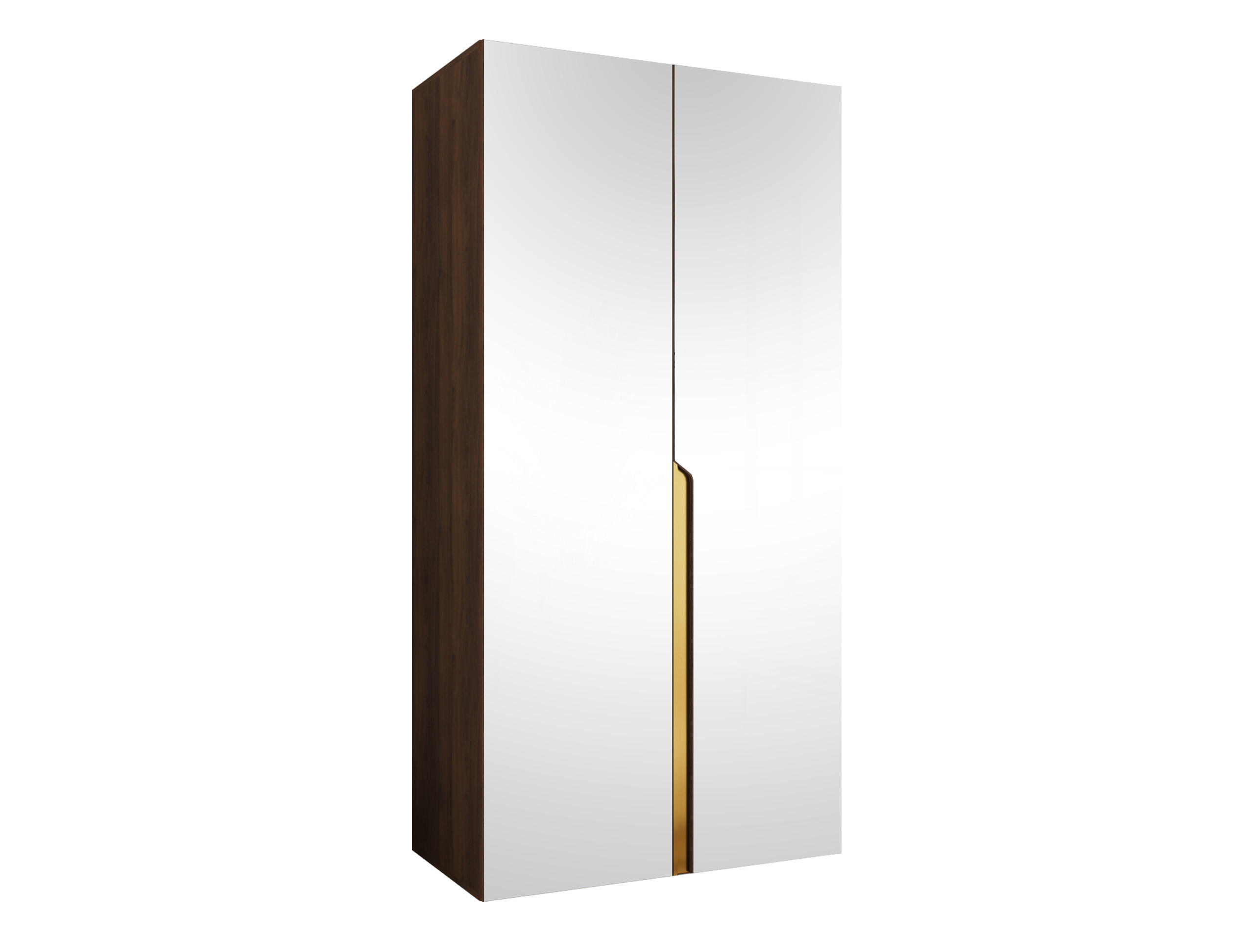 Mirjan24 Drehtürenschrank Nussbaum, Gold 100x202x52 cm