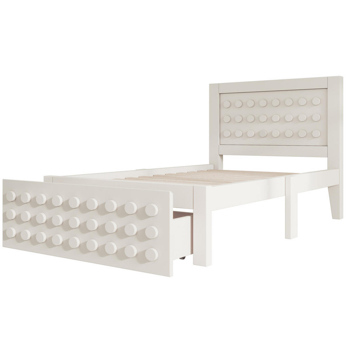 HOLZBETT 90X190 cm mit Schubladen und Stauraum - Weiß, Holz (90/190cm) - FLIEKS