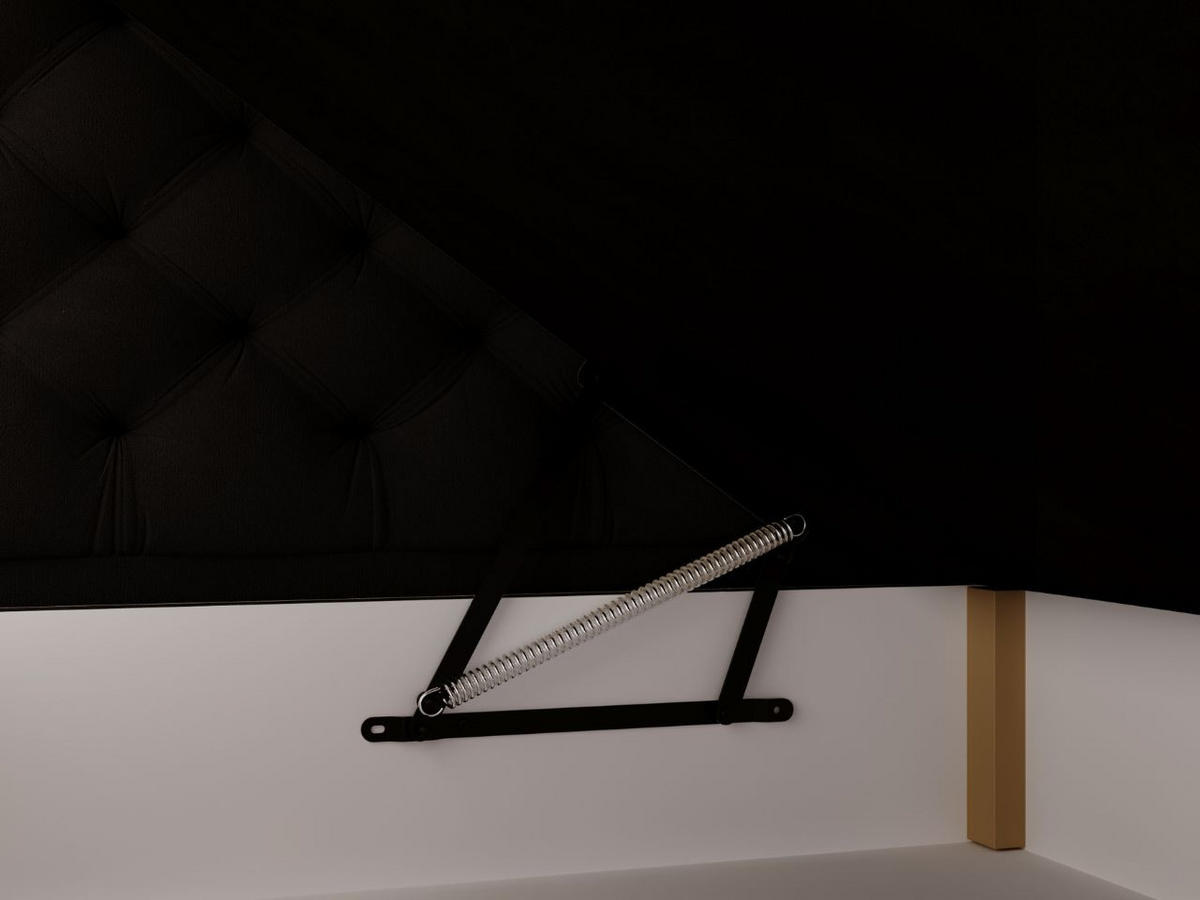 BOXBETT Bergamo 200x200 Schwarz - Schwarz, Holz/Textil (200/200cm) - Graingold