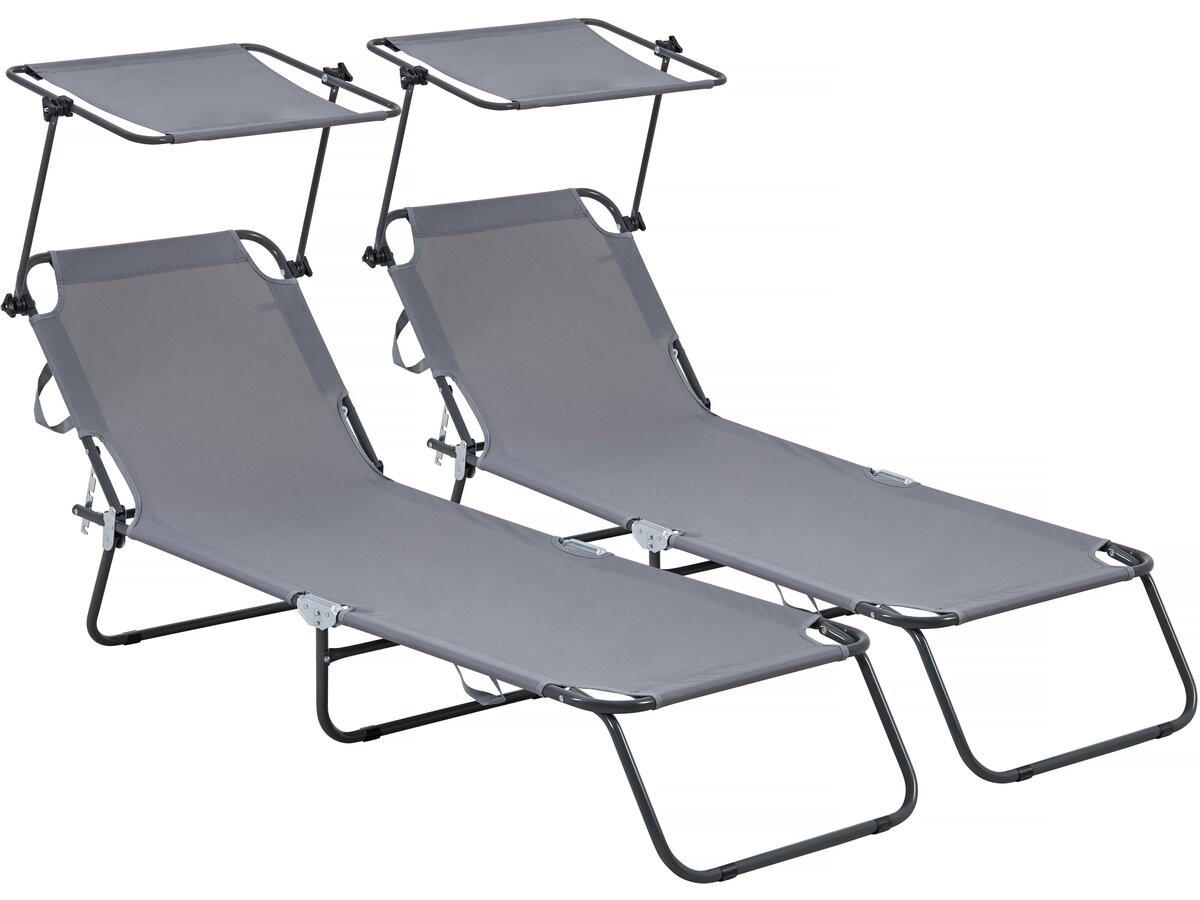 SONNENLIEGE lazy Grau - Grau, Metall (54.5/73/180cm) - Habitat Garten