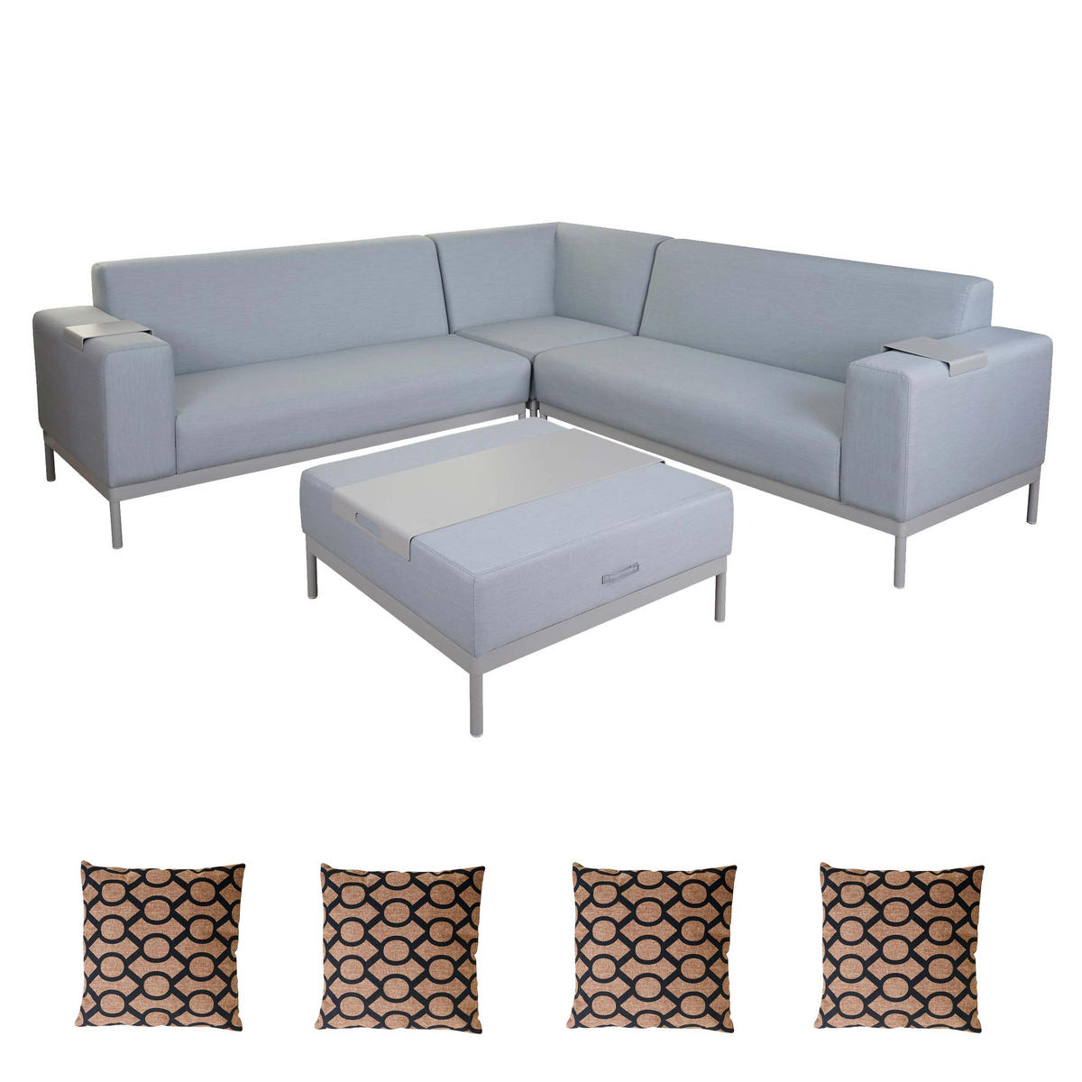 ALU-GARTEN-GARNITUR 11-TEILIG Hellblau - Hellblau, Textil - MCW