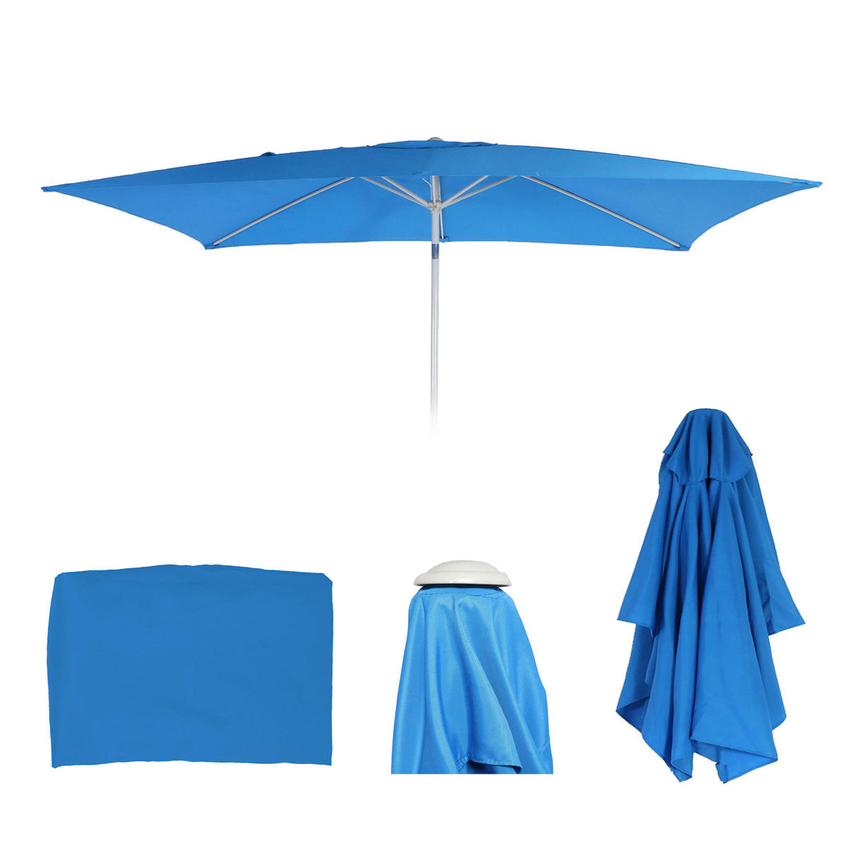 ERSATZ-BEZUG FÜR SCHIRM Blau - Blau, Textil (295/192cm) - MCW