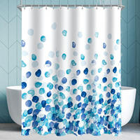 DUSCHVORHANG Blaue Blütenblätter 240 x 200 cm - Multicolor, Textil (240/200cm)