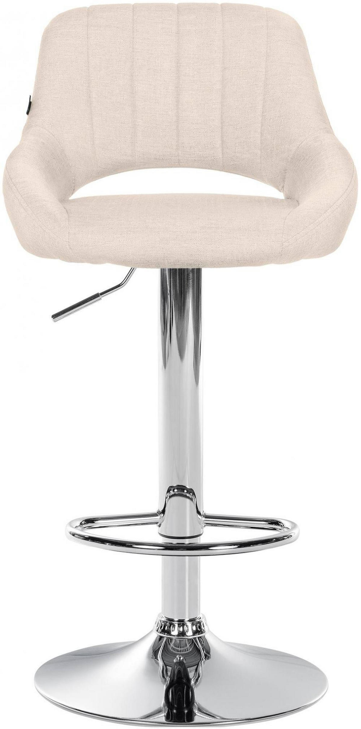 BARHOCKER Stoff Creme - Chromfarben/Creme, Textil/Metall (46.5/85/48cm) - CLP