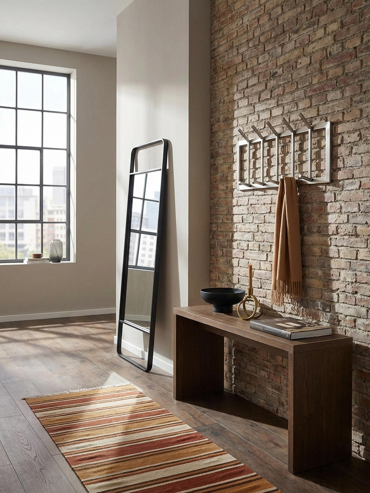 WANDGARDEROBE Metall Silber Modern mit 10 Haken - Silberfarben, Metall (65/30/10cm) - KADIMA DESIGN