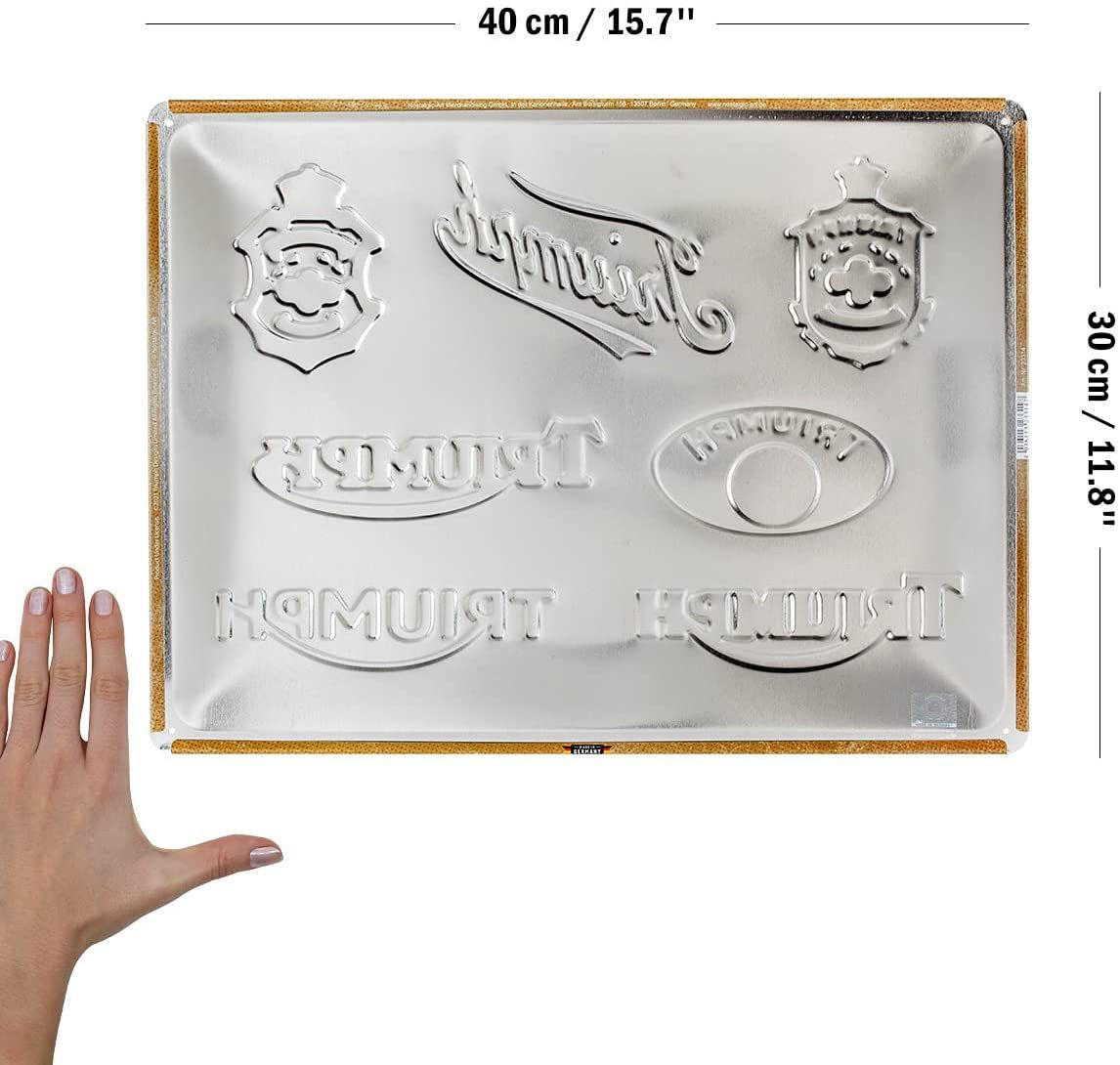 BLECHSCHILD 30/40 cm Triumph Logo Evolution - Multicolor, Metall (40/30/0.2cm) - Nostalgic-Art