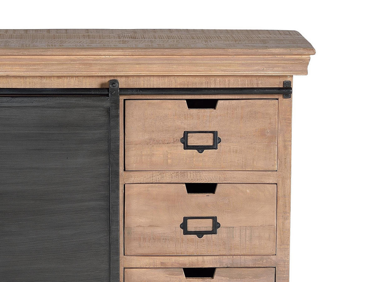 KOMMODE im Industriestil aus Mangoholz und Metallelementen - Braun, Holz (100/85/40cm) - Giner y Colomer