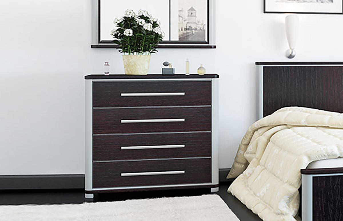 KOMMODE Naomi Eiche niagara / metallic 92 / 48 / 86cm - Eichefarben/Grau, Holz/Holzwerkstoff (92/86/48cm) - Feldmann-Wohnen