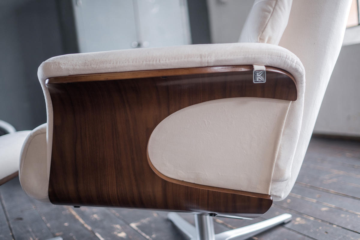 RELAXSESSELSET TOSAR Cremeweiß Velvet - Silberfarben/Creme, Textil/Metall (83/110/89cm) - KAWOLA