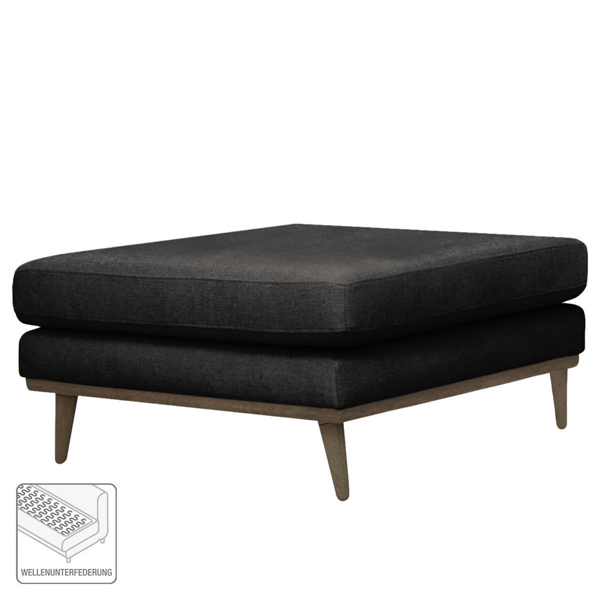 POLSTERHOCKER - Eichefarben/Schwarz, Textil (85/43/60cm) - home24