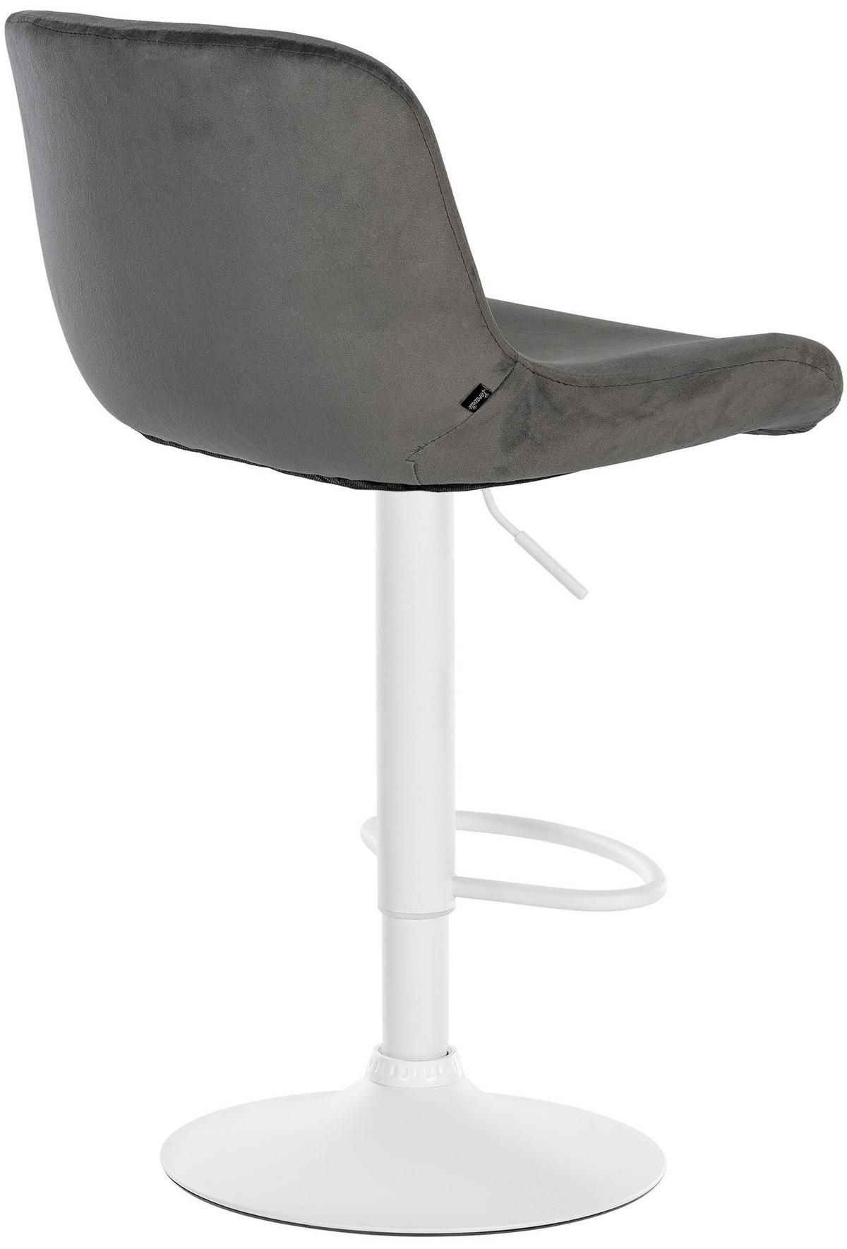 BARHOCKER Samt dunkelgrau - Dunkelgrau/Weiß, Textil/Metall (50/85/50cm) - CLP