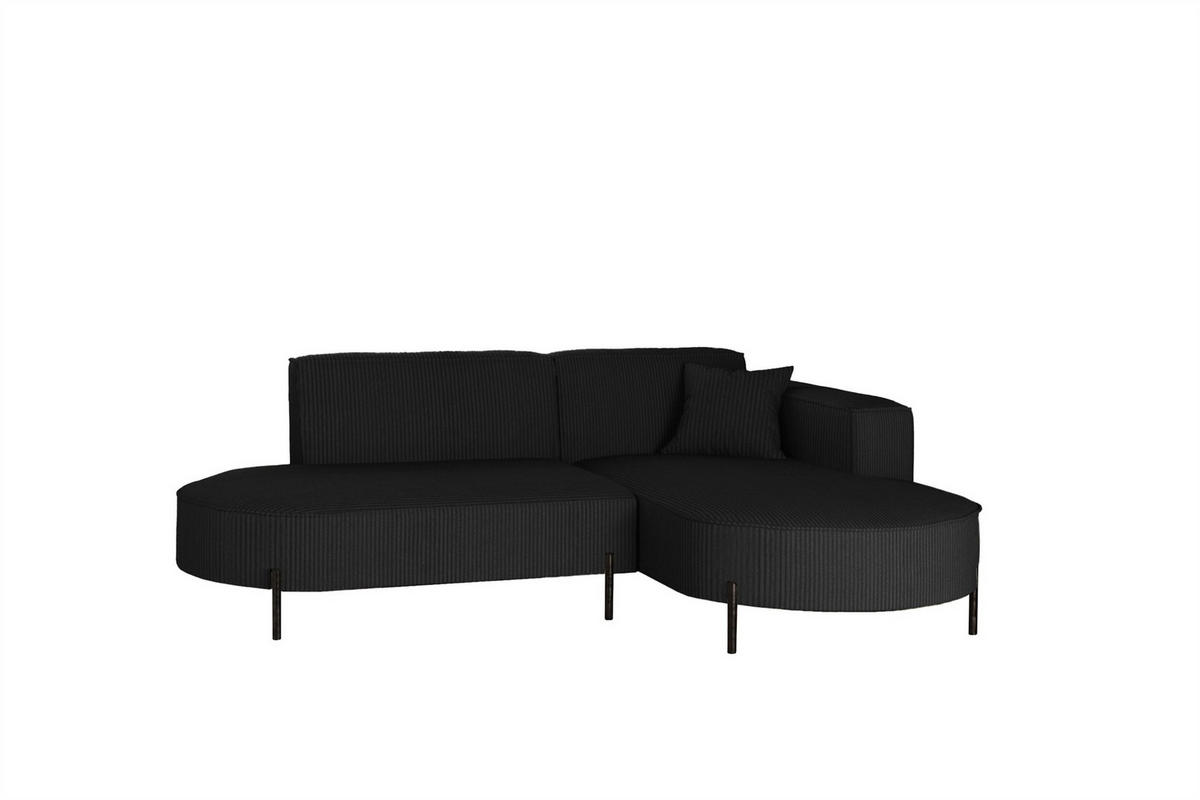ECKSOFA Valencia Xs - Schwarz, Holzwerkstoff/Textil (236/165cm) - Fun Möbel