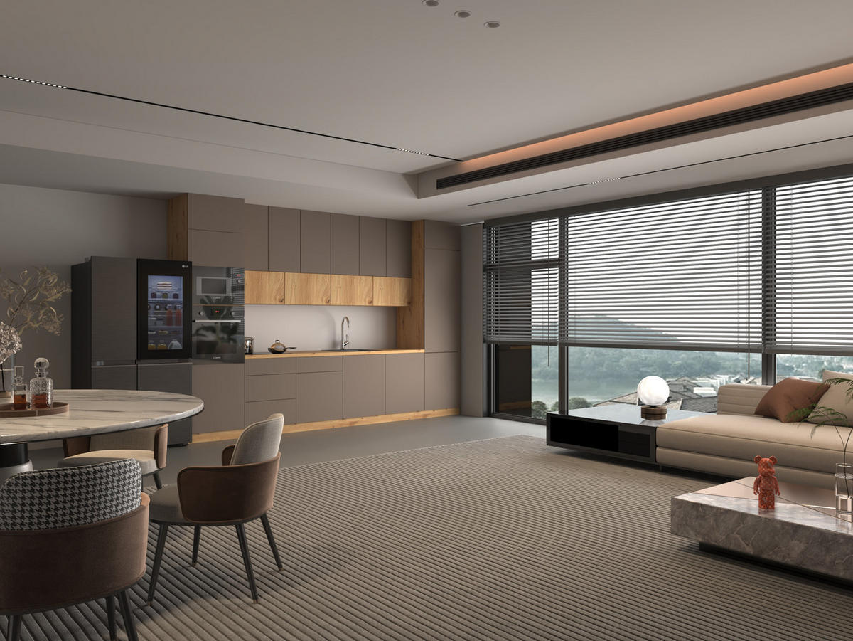 KÜCHENZEILE 360 - Langen KL3-M360 in Beige/Artisan Eiche - Beige/Schwarz, Holz (360/248/58cm)