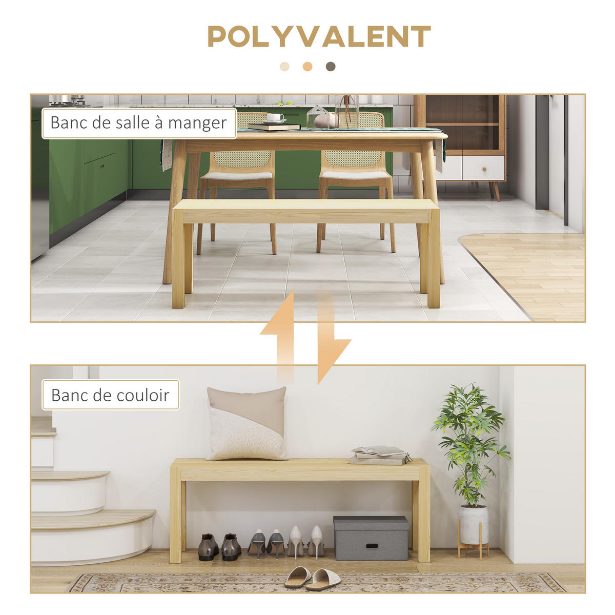 SITZBANK 2-Sitzer DE-13296 Massivholz mit natürlichem Finish - Naturfarben, Holz (120/45/33cm) - ComfortXL