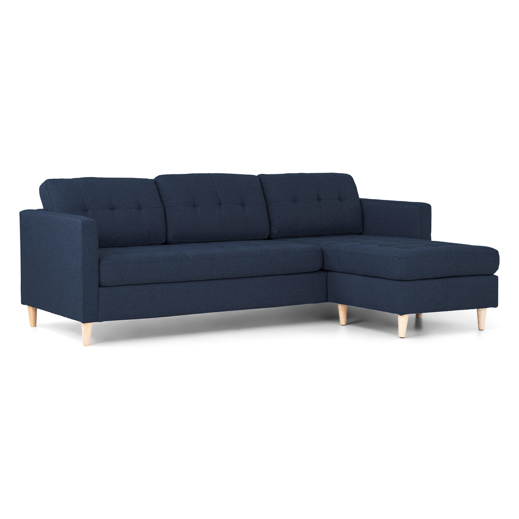 ECKSOFA Stoff blau - Dunkelblau, Textil (219/151cm) - ebuy24