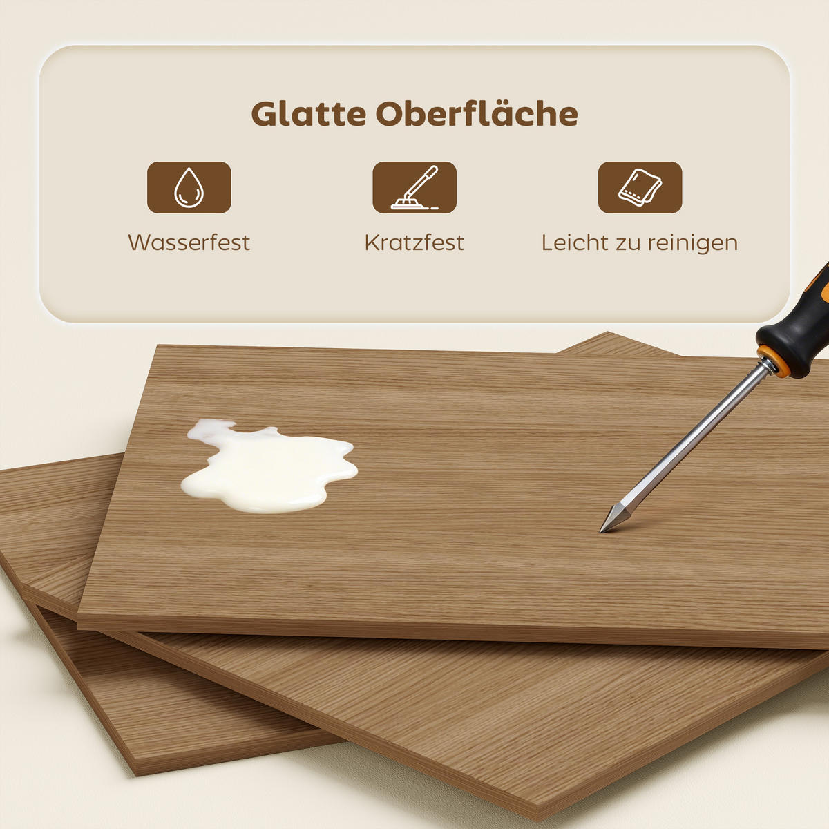 SCHREIBTISCH klappbar mit Regal Naturholz 105 x 60 x 127 cm - Weiß/Naturfarben, Holzwerkstoff/Metall (105/60/127cm) - HOMCOM