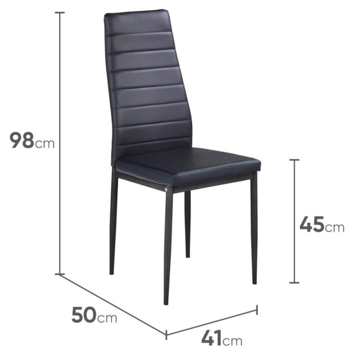 STUHL ZET K70 - Schwarz, Holzwerkstoff/Metall (40/97/49cm) - Meblini