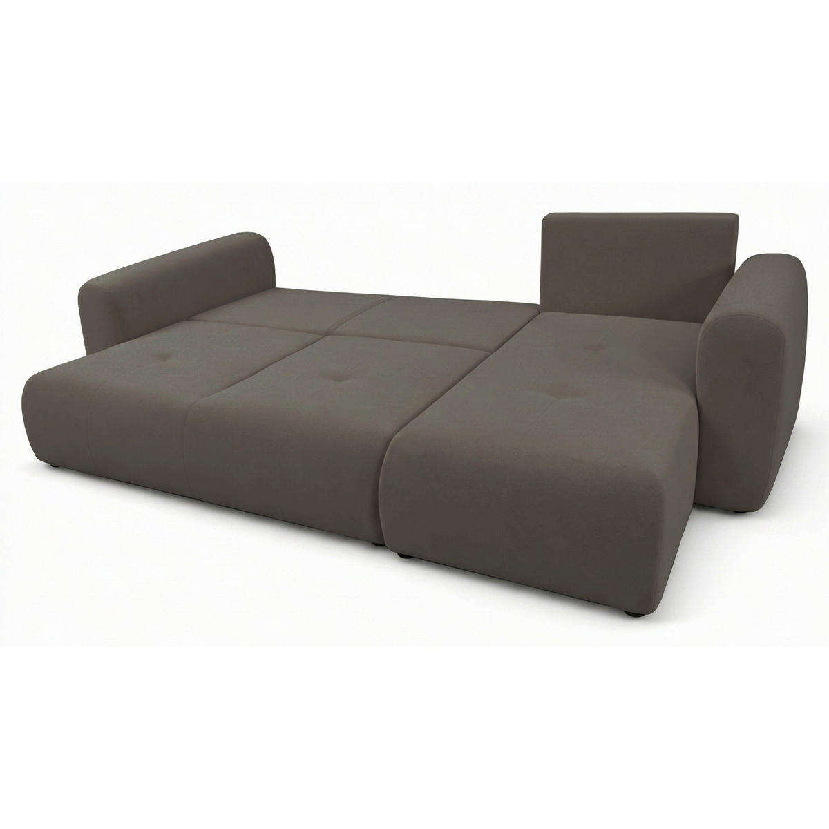 ROHOVÁ SEDAČKA Olido tmavě béžový samet - černá/kapučínová, textil/plast (245/150cm) - Selsey