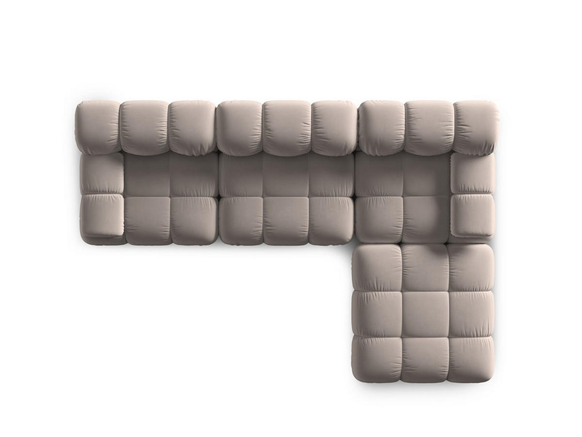 MODULARES-SOFA Bellis aus Samt beige 4 Sitzplätze - Beige, Textil (188/63/282cm) - Micadoni