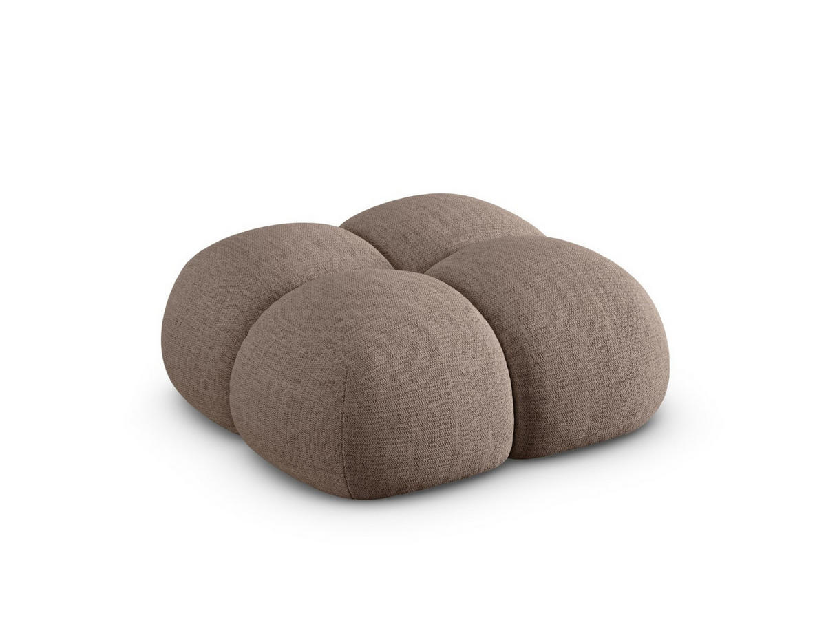 POUF Loretto aus strukturiertem Stoff cappuccino - Cappuccino, Textil (90/40/90cm) - Cosmopolitan Design