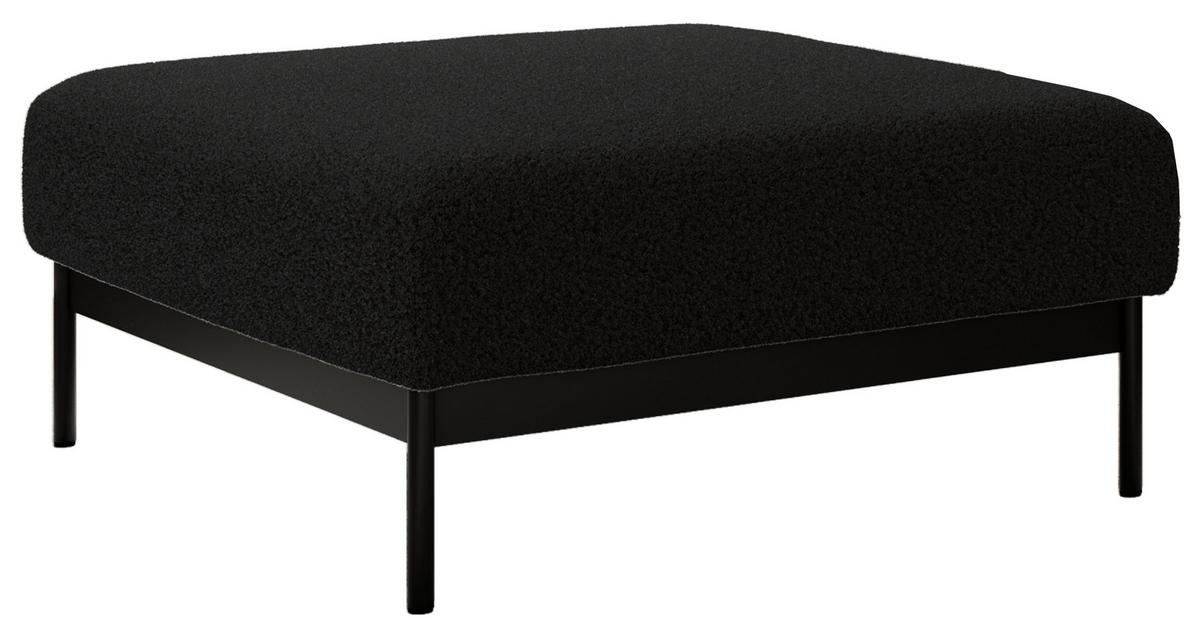 SCHLAFSOFA SALENTO Schwarz Boucle - Schwarz, Textil/Metall (221/82/193cm) - MKS