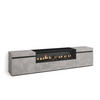 LOWBOARD Elektrokamin, zementgrau, 200/35/45cm - Hellgrau/Grau, Holzwerkstoff (200/45/35cm) - Skraut Home