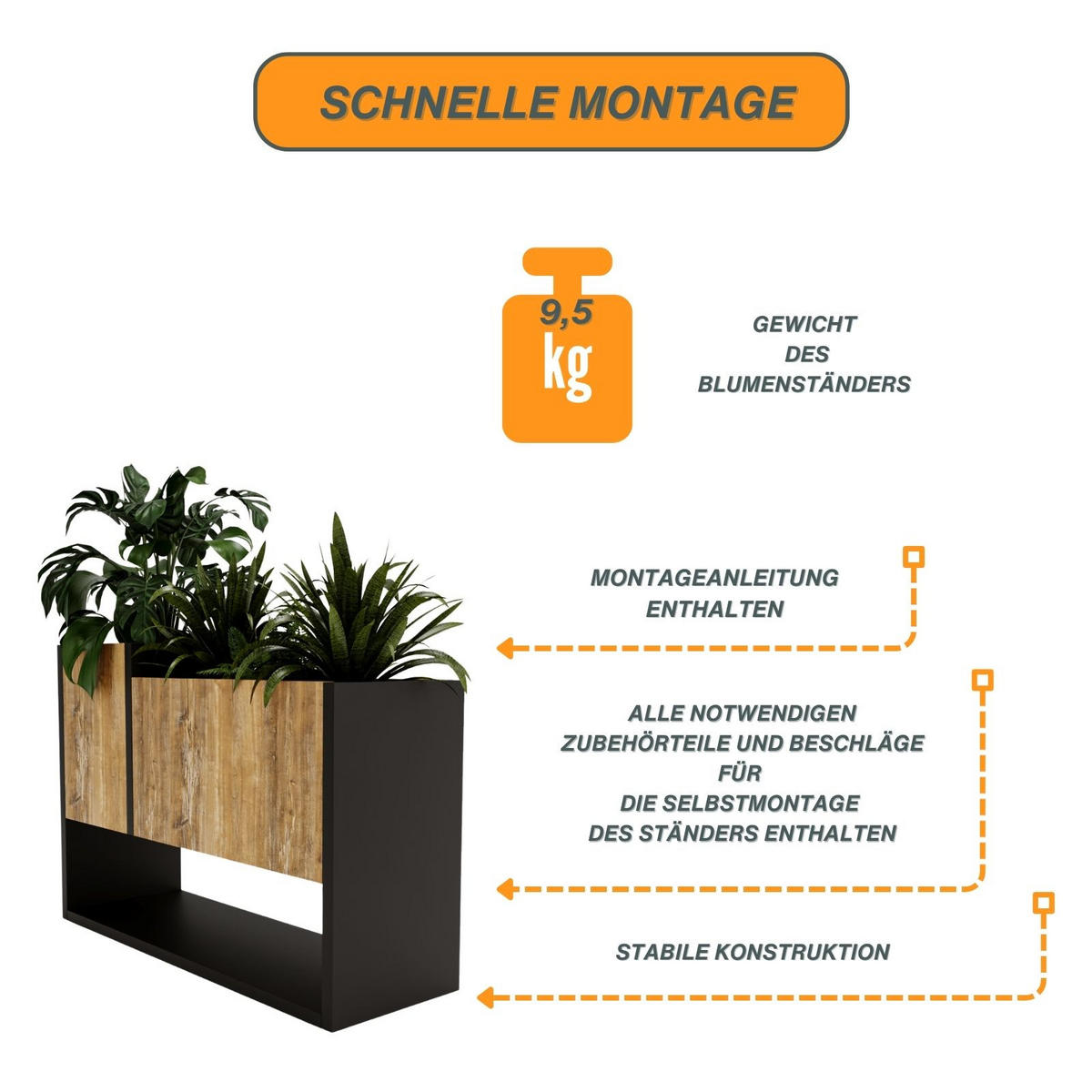 BLUMENKASTEN - Kiefer Milford, Holzwerkstoff (23/45/65cm) - RAUMHIRSCH FURNITURE