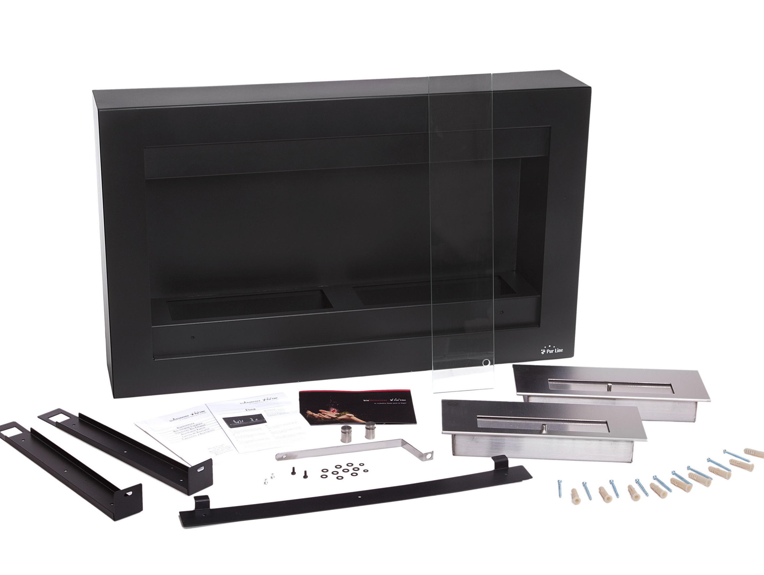 Purline Bioethanol-Kamin Schwarz 90x54x17 cm