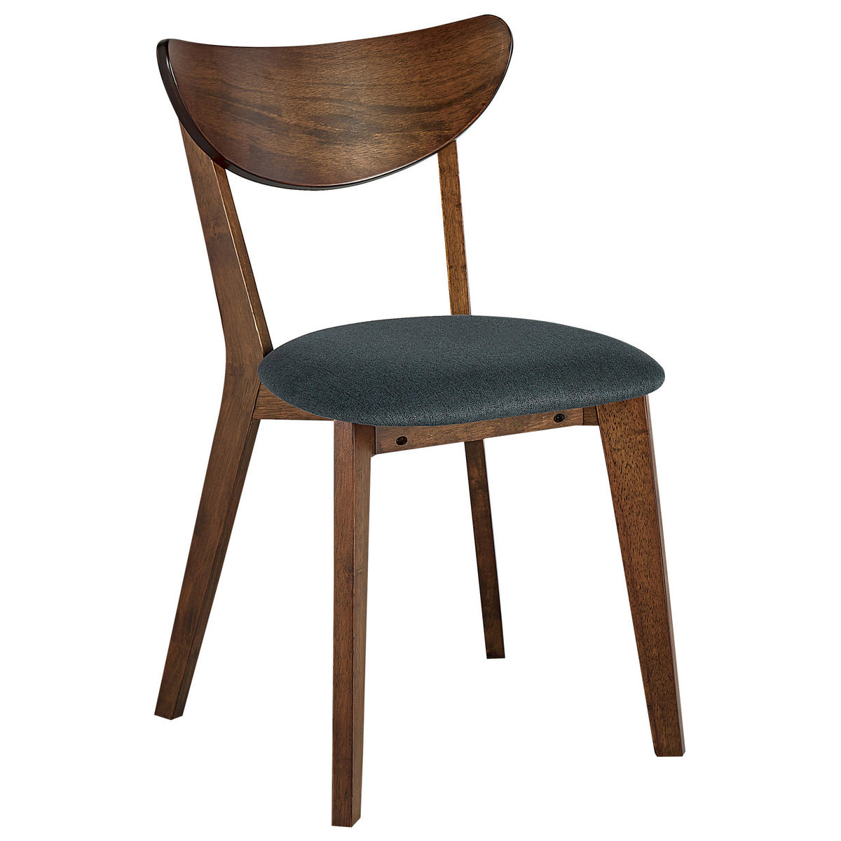ESSZIMMERSTUHL 2er-Set Gummibaumholz Dunkler Holzfarbton Erie - Dunkelbraun, Holz/Textil (46/80/46cm) - Beliani