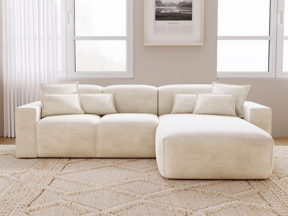 ECKSOFA Leni Beige Rechts - Beige, Holz/Textil (265/180cm) - Graingold
