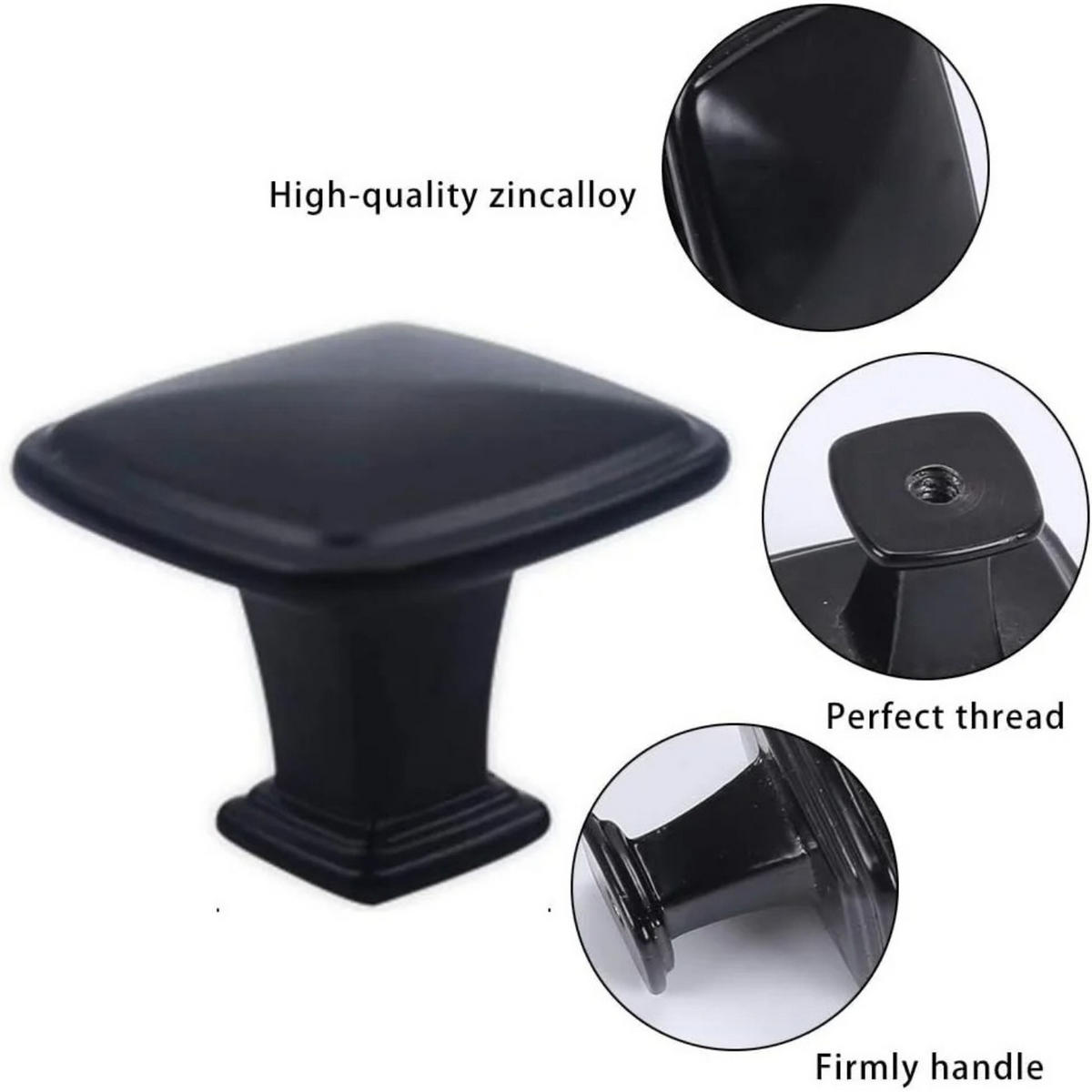 MÖBELGRIFF Schwarz 12er-Set 30 mm - Schwarz, Metall (0.31/2.5/0.31cm)
