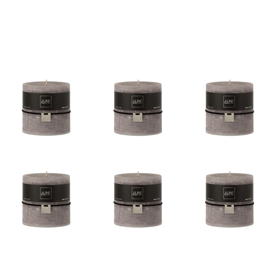 DUFTKERZE ZART - Dunkelgrau - 64 Std. - 6er set - Greige, Paraffin (10/10cm) - J-Line