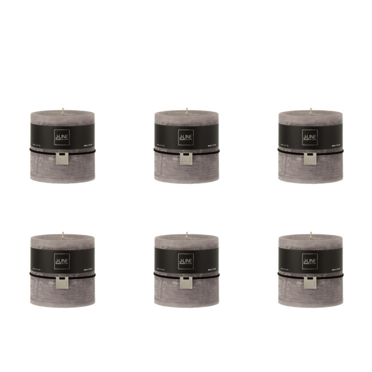 DUFTKERZE ZART - Dunkelgrau - 64 Std. - 6er set - Greige, Paraffin (10/10cm) - J-Line