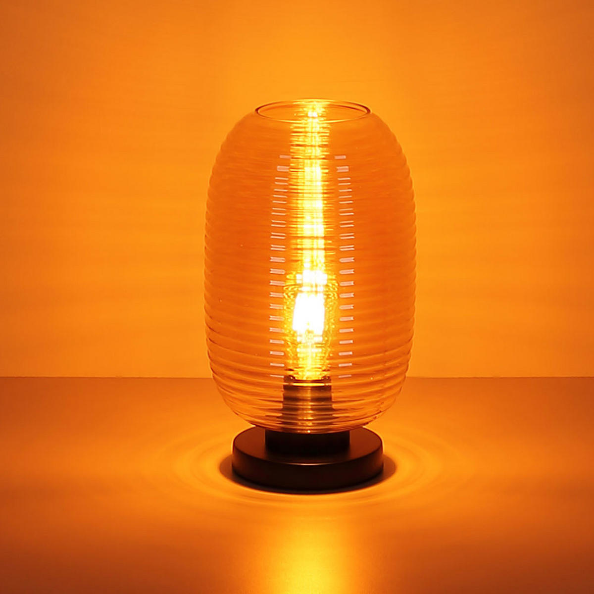 TISCHLEUCHTE Metall Schwarz Rauchglas - Schwarz, Glas (19/20/34.5cm) - Globo Lighting