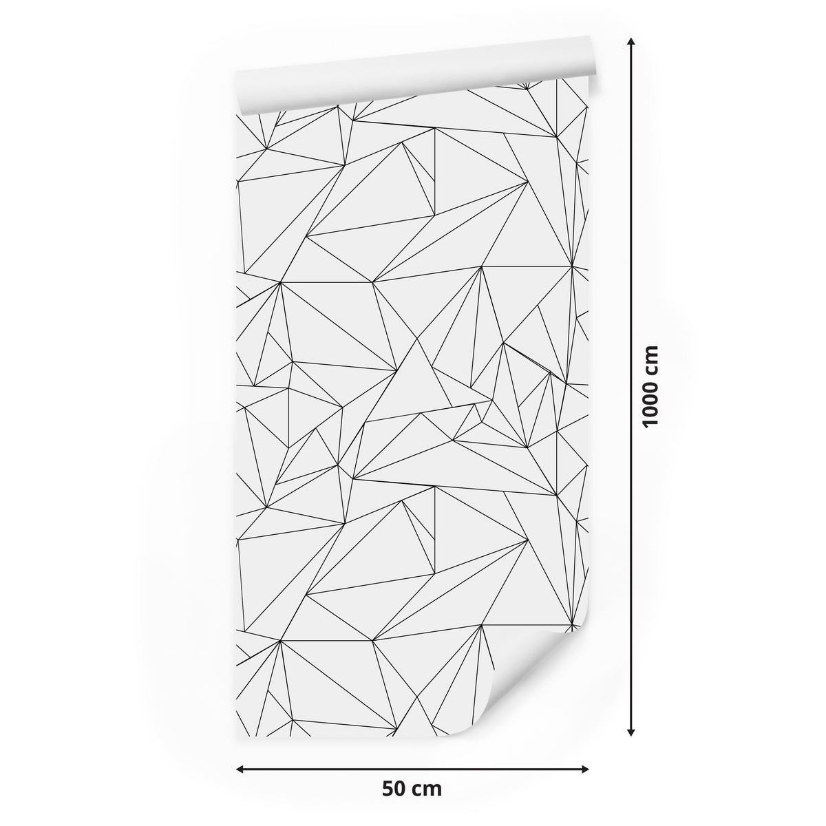 VLIESTAPETE Geometrische Linien – Schwarz, Weiß – 50x1000 cm - Schwarz/Weiß, Papier (50/1000cm) - Muralo