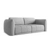 3-SITZER SOFA Chenille Stoff Grau - Hellgrau/Schwarz, Kunststoff/Textil (210/74/105cm) - Makamii