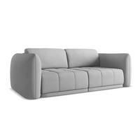 3-SITZER SOFA Chenille Stoff Grau - Hellgrau/Schwarz, Kunststoff/Textil (210/74/105cm) - Makamii