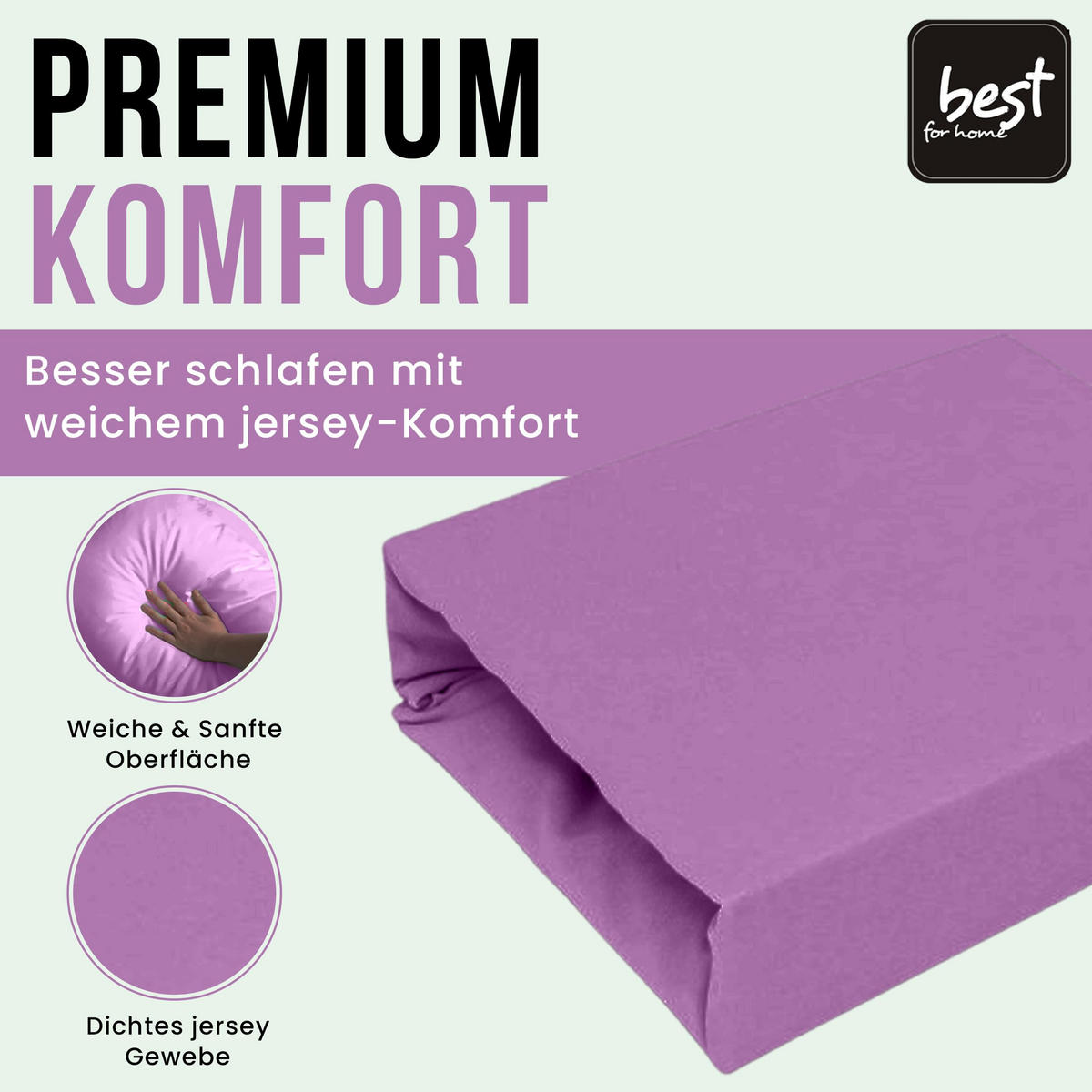 SPANNBETTLAKEN 160/200 cm, Jersey Elastisch 100 % Baumwolle Violett - Violett, Textil (160/200cm) - Best For Home