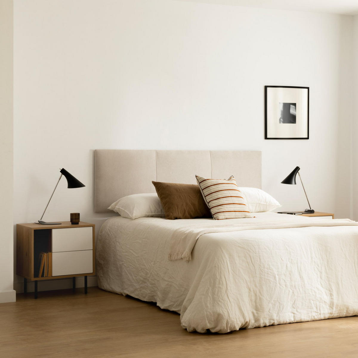 KOPFTEIL Milos Beige 165 cm x 52 cm - Beige, Textil (165/52/3cm) - Kenay Home